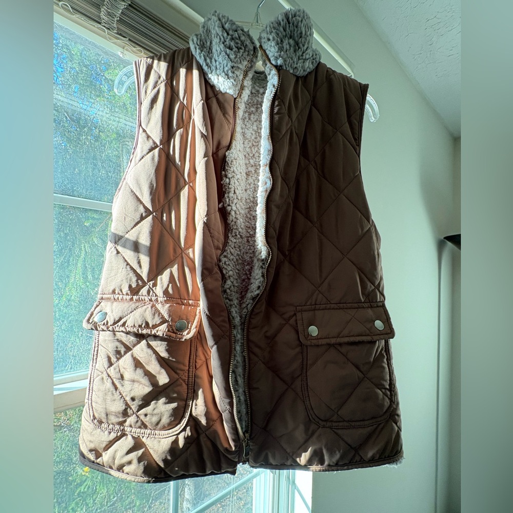 Brown Quilted Women's Vest